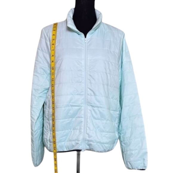 PINK Victoria's Secret Packable Puffer Jacket Mint Green Lightweight Full Zip - Picture 5 of 9